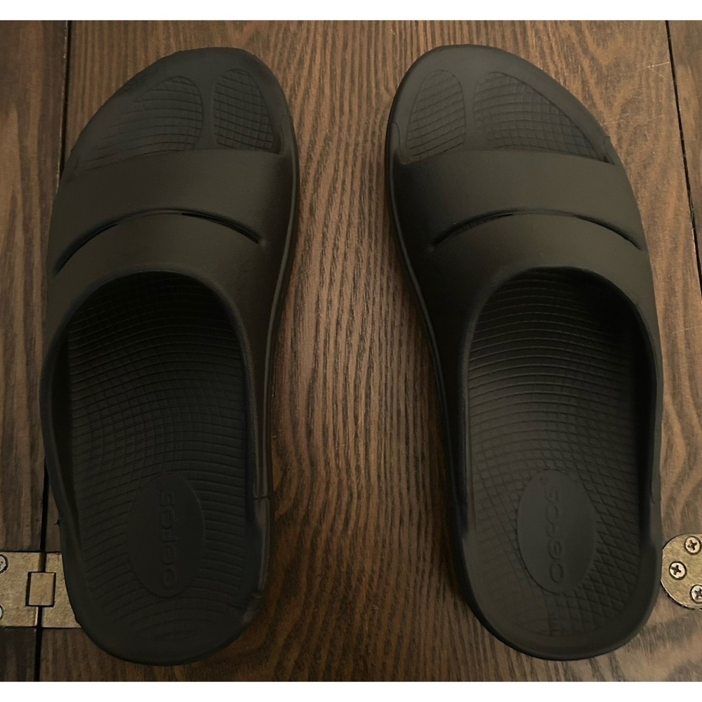 OOFOS Ooahh Sport Unisex Black Slide Slipper Recovery Sandals Sz Men 5 Women 7 - Picture 7 of 8